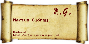 Martus György névjegykártya